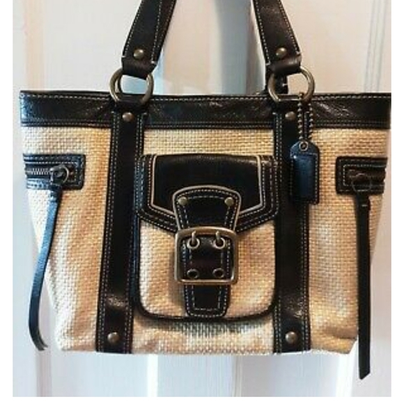 COACH Legacy Raffia Leather & Straw(Matching Wristlet Available) - Picture 3 of 15